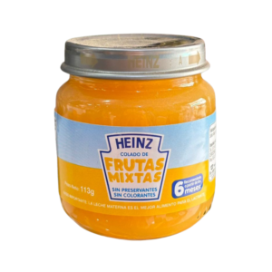 Compota de frutas mixtas ideal para bebés y niños pequeños.