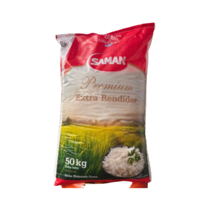 Arroz Saman Extra Rendidor Premium granos seleccionados de alto rendimiento
